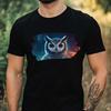 Unisexs Owl As Astronaut Print Cotton TShirt Size XS To XL