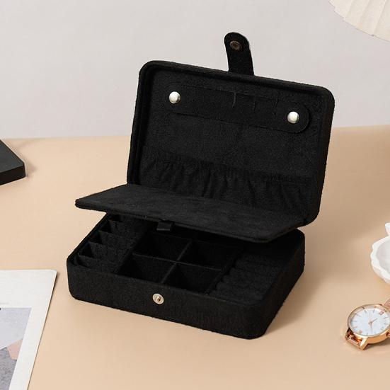 Plush Velvet Jewelry Box Small Travel Jewelry Case Organizer Portable Mini Display Storage Box for Rings Earrings Necklaces