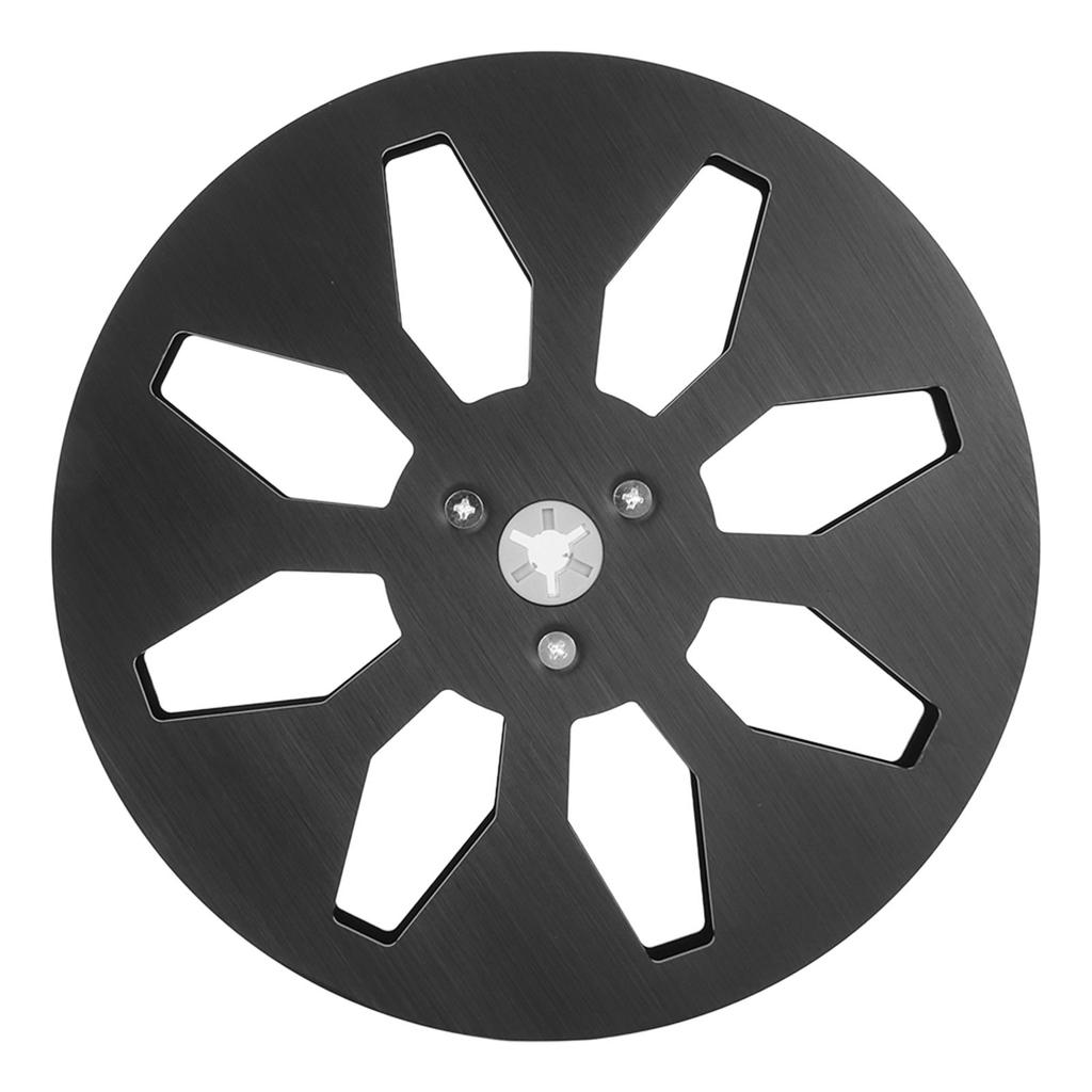 1 4 7 Zoll Leere Bandspule 8 Loch Aluminiumlegierung Universal Öffnung Maschinenteil Open Reel Aufwickelspule Schwarz