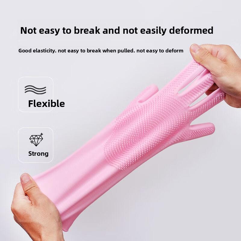 Silicone Dishwashing Gloves, Magic Shower Gloves, Room Specific Durable, Wear-resistant, Waterproof Rubber Gloves