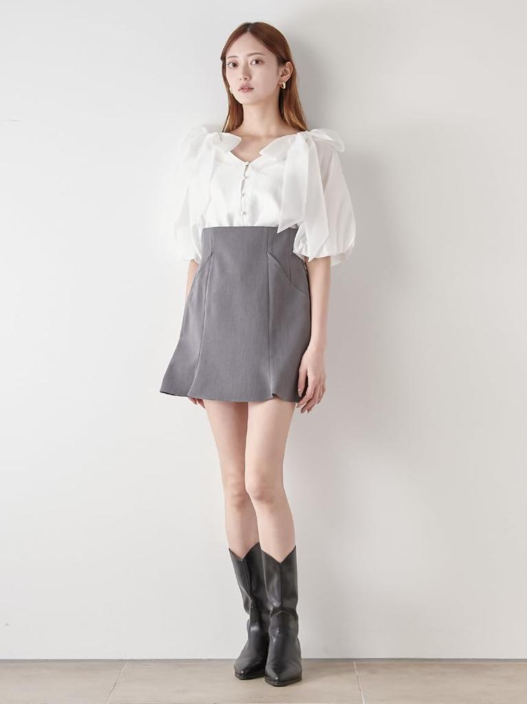 Snidel Ribbon Puff Blouse SWFB251205 White Women's