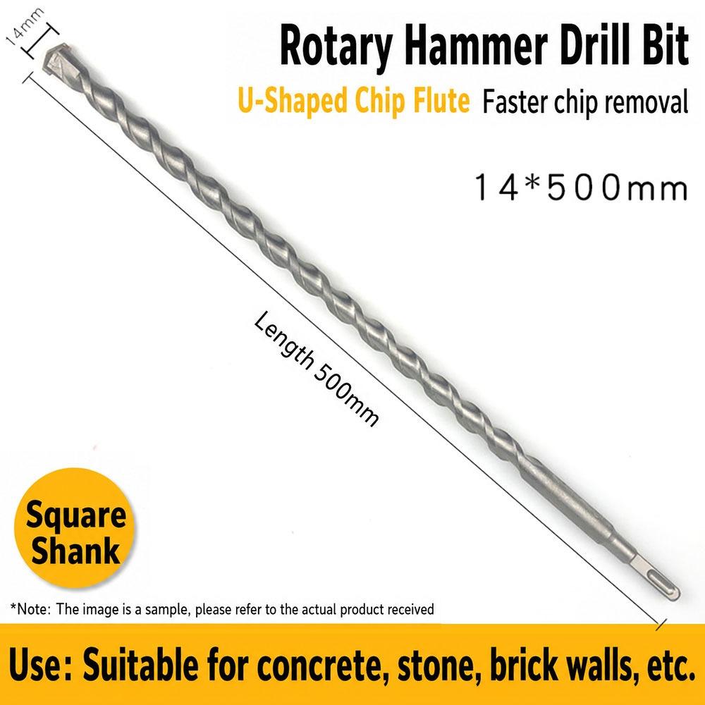 1Pcs 110-500mm SDS Plus Masonry Drill Bit Electric Hammer Drill Bit  For Rotary Hammer Drilling