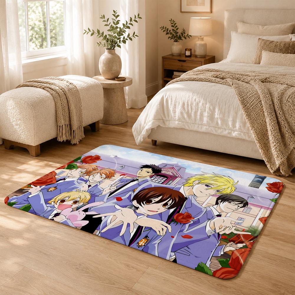 O-Ouran High School Host Club Anime Bodenmatte Rutschfeste Saugfähige Fußmatte Dekorteppich für Zuhause Badezimmer Schlafzimmer Eingangsbereich