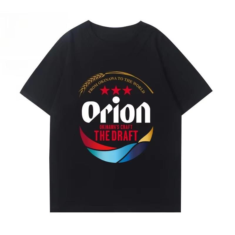 Orion Collab Men's Short Sleeve T-Shirt with Okinawa Beer Fashion Pure Cotton Comfortable