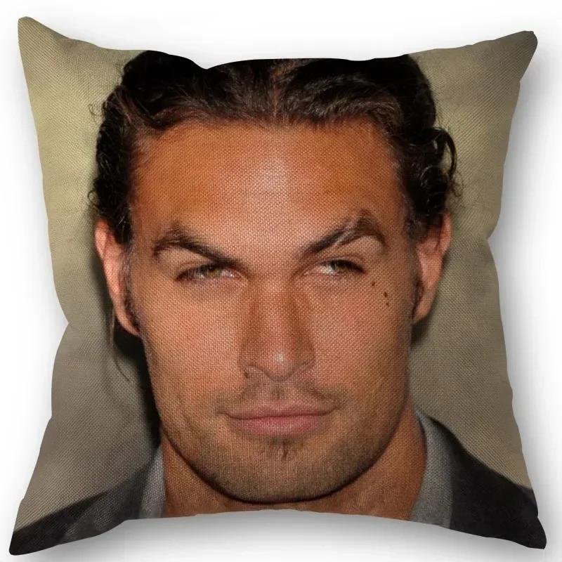 45X45Cm Pillow Cover Jason Momoa Square Zipper Cotton Linen Pillow Cases Bedroom Home Wedding Decorative Pillowcase 1213