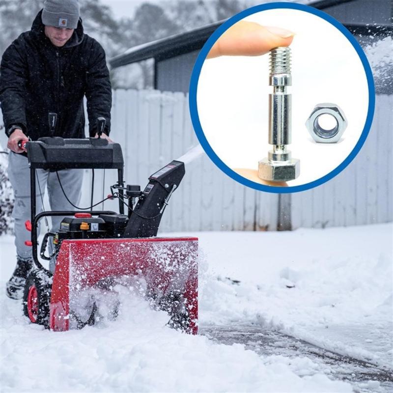 Practical Snow Blower Shear Bolt and Nut Set Model 707555 Metal Construction Replacement Nut Suitable for Winter Use