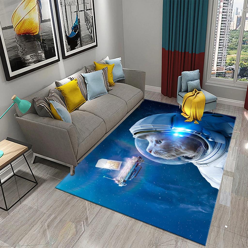 Astronaut Carpet Galaxy Universe Outer Space Moon Floor Mat Non Slip Rugs Door Mat Carpet for Living Room Bedroom Home Decor