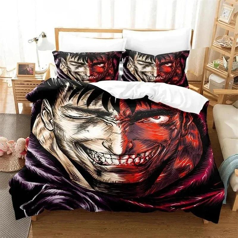3D-Druck Anime Berserk Bettwäsche-Set Jungen Mädchen Twin Queen Size Bettbezug Kissenbezug Bett Kinder Erwachsener Bettdecke Bettbezug