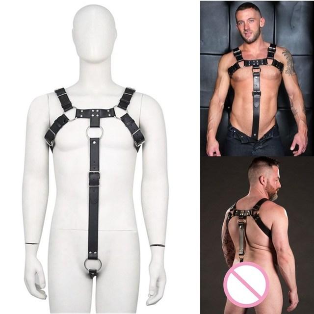 Hot Erotic Underwear BDSM Fetish Costume Men Gay Leather Harness Body Bondage Belt Strap Punk Rave Cock Cage Chastity Panties