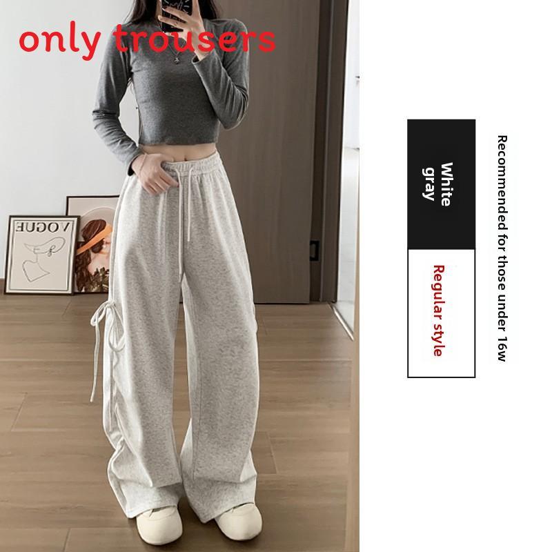 Womens Retro Casual Pants With Wrinkle Detail And High Waist For Spring Comfort