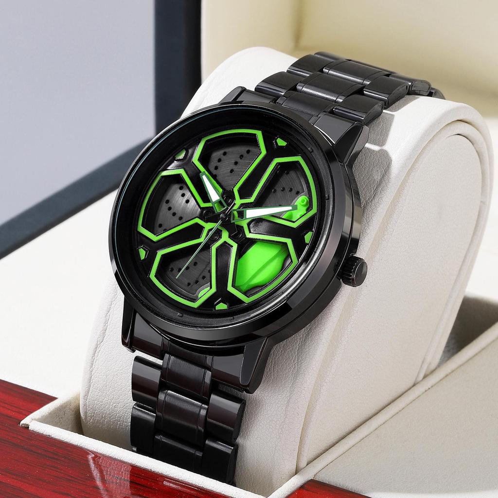 Men's Sports Watch Featuring Cool Sharingan Car Wheel Design