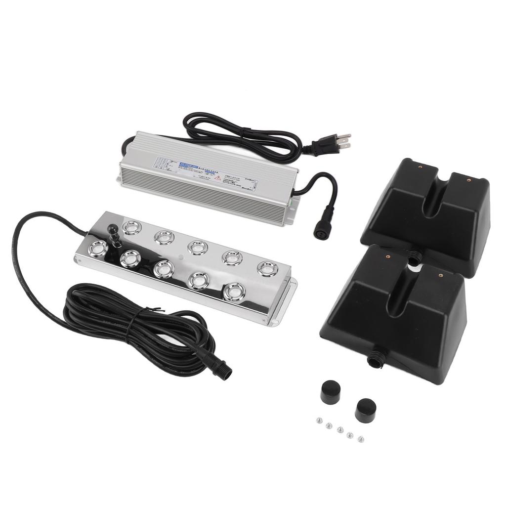 10 Hd Mist Maker Fogger Stainless Steel Mist Fogger with Power Supply for Greenhouses Gardens Lawns Decorative Rockery Fish