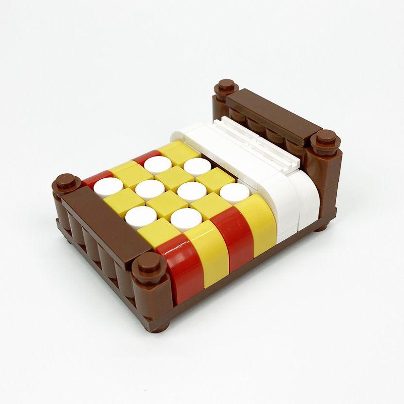 MOC Small Modern Home Particle Sofa TV Cabinet Interior Decoration Furniture DIY Building Blocks