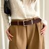 Trendy Pin Buckle Suede Leather Belt Luxury Design Frosted Women Waist Belt Versatile Retro Waistband Jeans Decoration