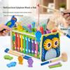 Children's Wooden Educational Toys Set: Elephant Piano, Whack-a-Mole Dinosaur, Tractor, Matching Puzzle for Parent-Child Play