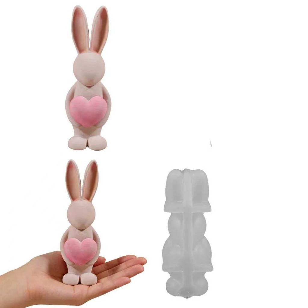 DIY Easter Bunny Egg Silicone Candle Mold for Handmade Aroma Gypsum Epoxy Resin Soap & Candle Making Supplies