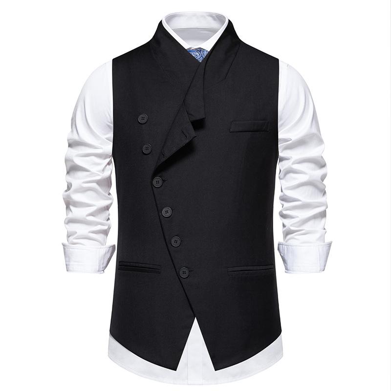 Mens Single Breasted Slanted Placket Formal Suit Waistcoat Vest For Wedding Party