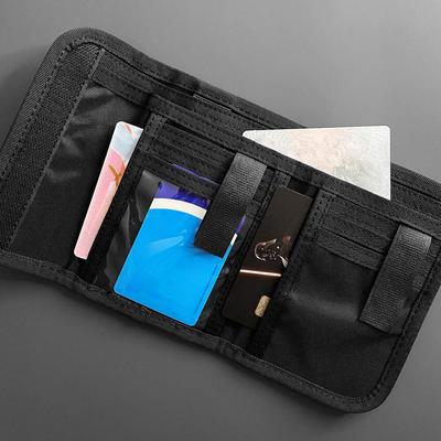 Three Fold Wallet Multiple Card Slots Nylon Outdoor Sport ID Photo Holder Bag Storage Hanging Pouch High-capacity