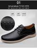Men's Textured Interwoven Leather Shoes, Fashionable Business Casual, Soft Sole & Upper, British Lace-up Design