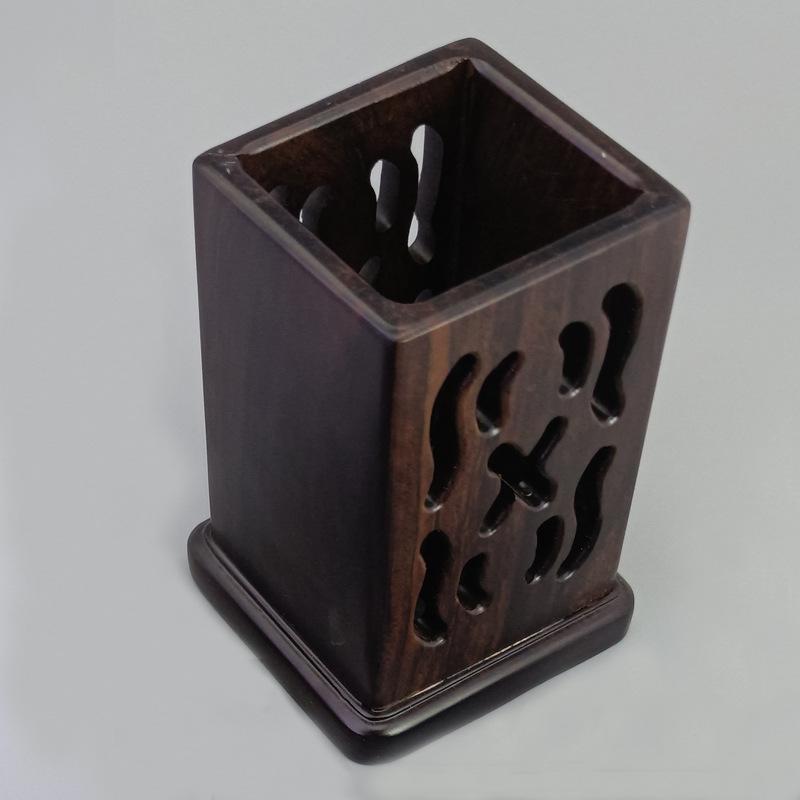 Ebony Gongfu Tea Set: Six Gentlemen Storage Box with Tea Canisters, Box, Tongs, Needle, and Accessories.