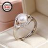 Natürliche Süßwasserperlenringe für Damen Mode Damenring Perlschmuck Verstellbarer Ring