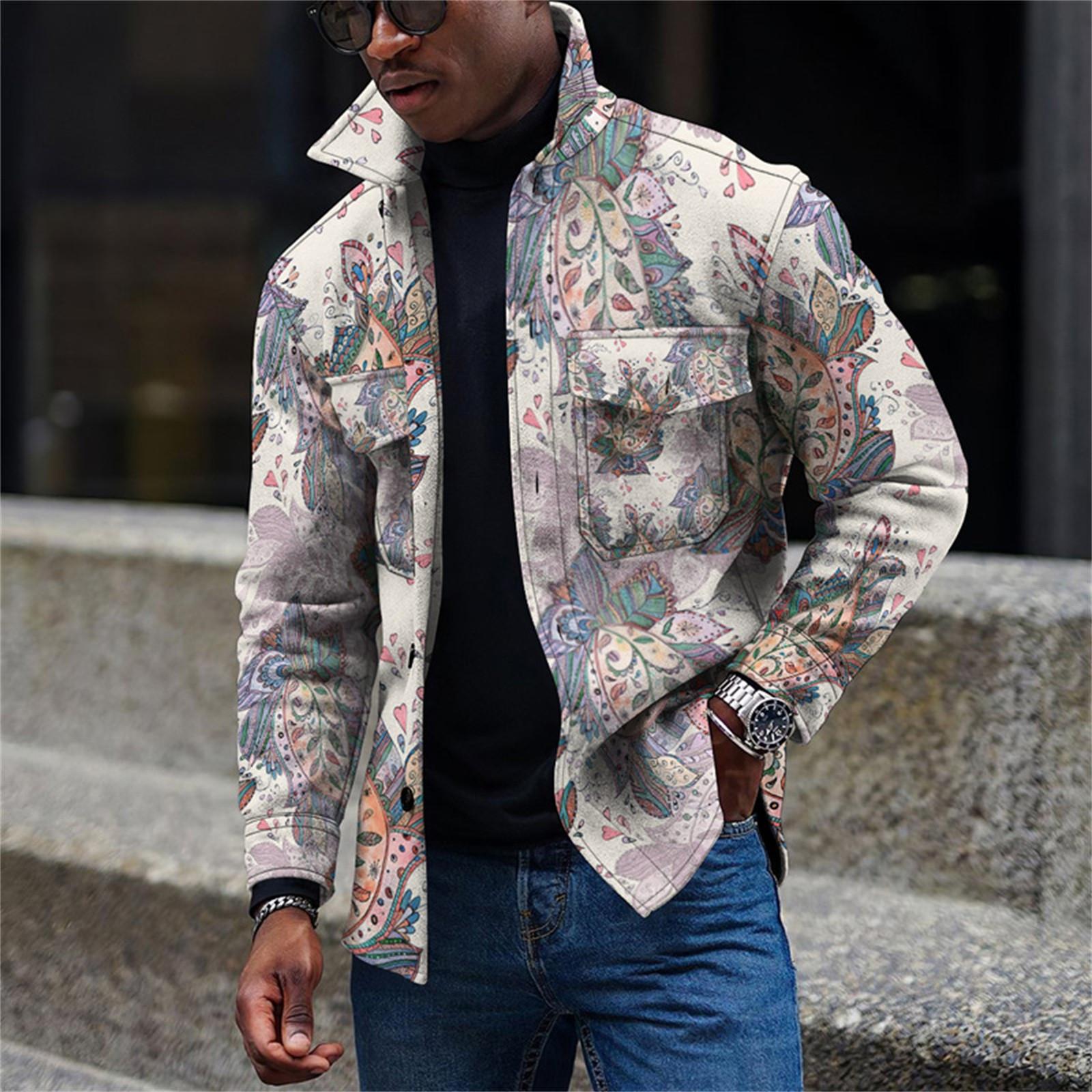 

Повсякденна чоловіча модна куртка з довгими рукавами та ґудзиками L чорний