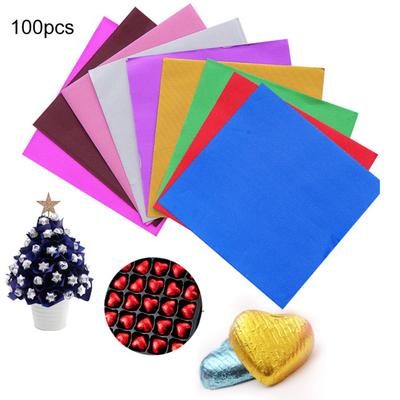 100Pcs 8cm Aluminum Wrapping Foils Chocolate Candy Food Paper Packaging Decor