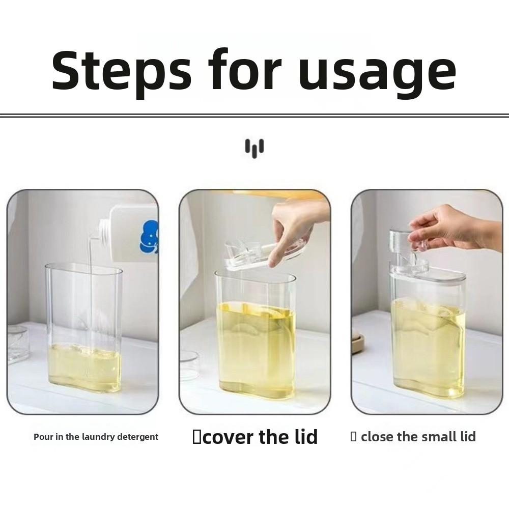 Przezroczysty Dozownik Płynu do Prania Proszku Płynnego Prania 1300ML/1600ML Słoik Pojemnik na Płyn do Prania Plastik PET Prostokątny