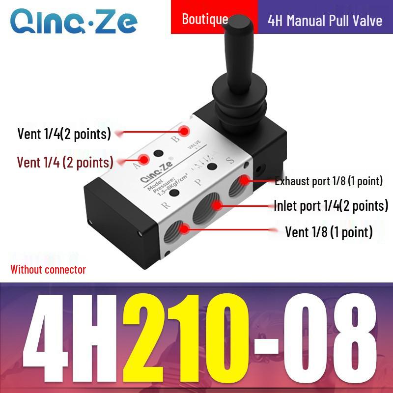 Cylinder Pneumatic Control Switch 4H210-08: Two-Position, Five-Way Reversing Valve with Manual Hand Pull, 4H310-10