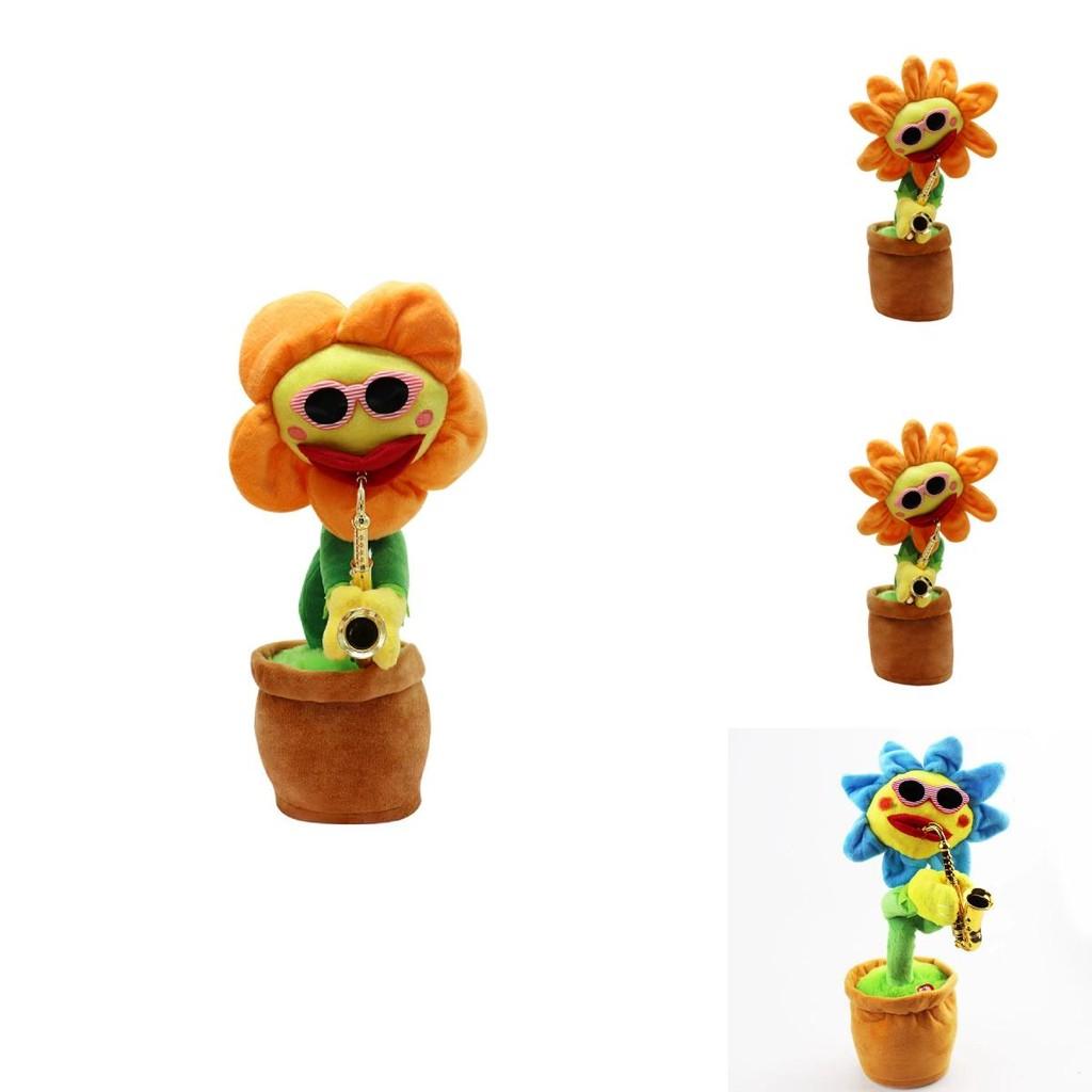 Saxophone Sunflower Plush Toy With Singing And Dancing Functions For Kids Gift