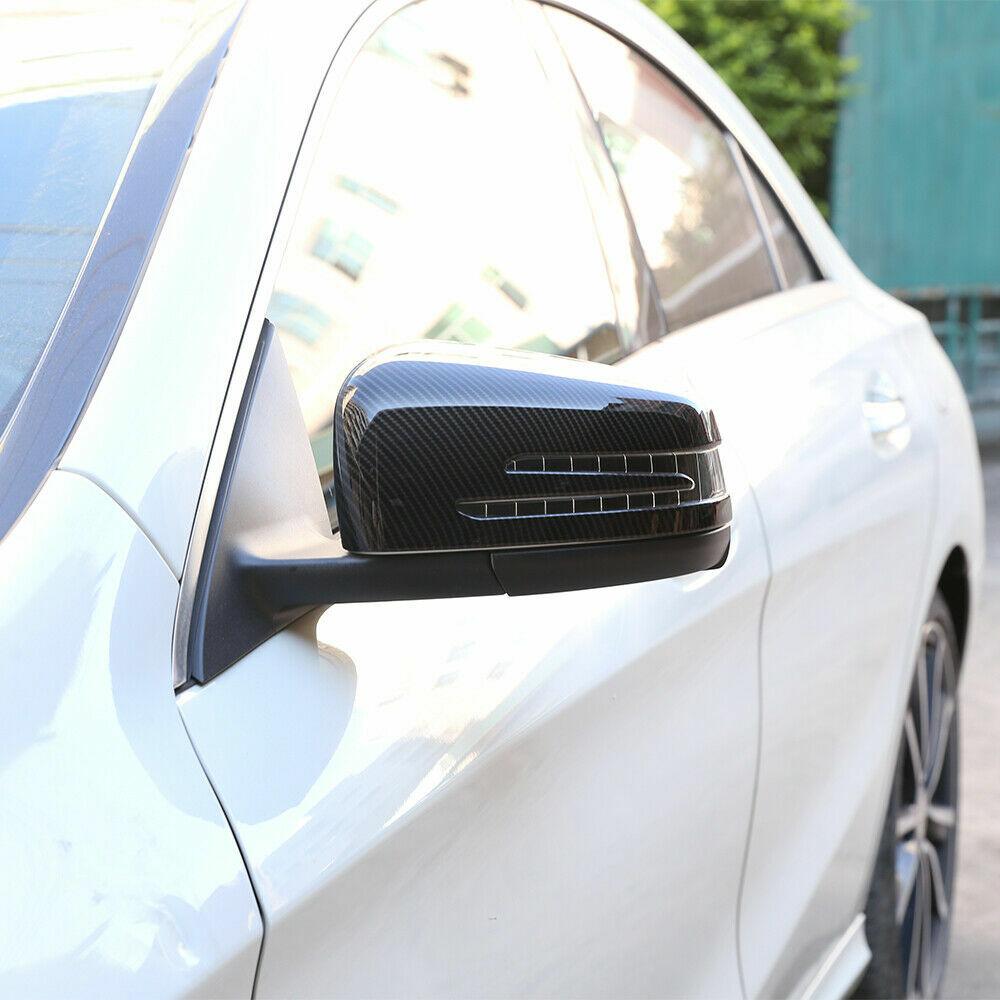 Carbon Fiber Rearview Mirror Cover Cap Trim For Benz A B C E S CLA GLA CLS GLK
