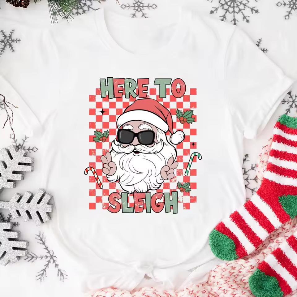 Women'S Christmas T-Shirt - Red Holiday Party Top with We Are Family Text Y2k Ladies Clothes Oversized T-shirt Woman Clothing