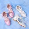 Girls' Princess Pearl Leather High Heels – Korean Style Fashion Student Shoes