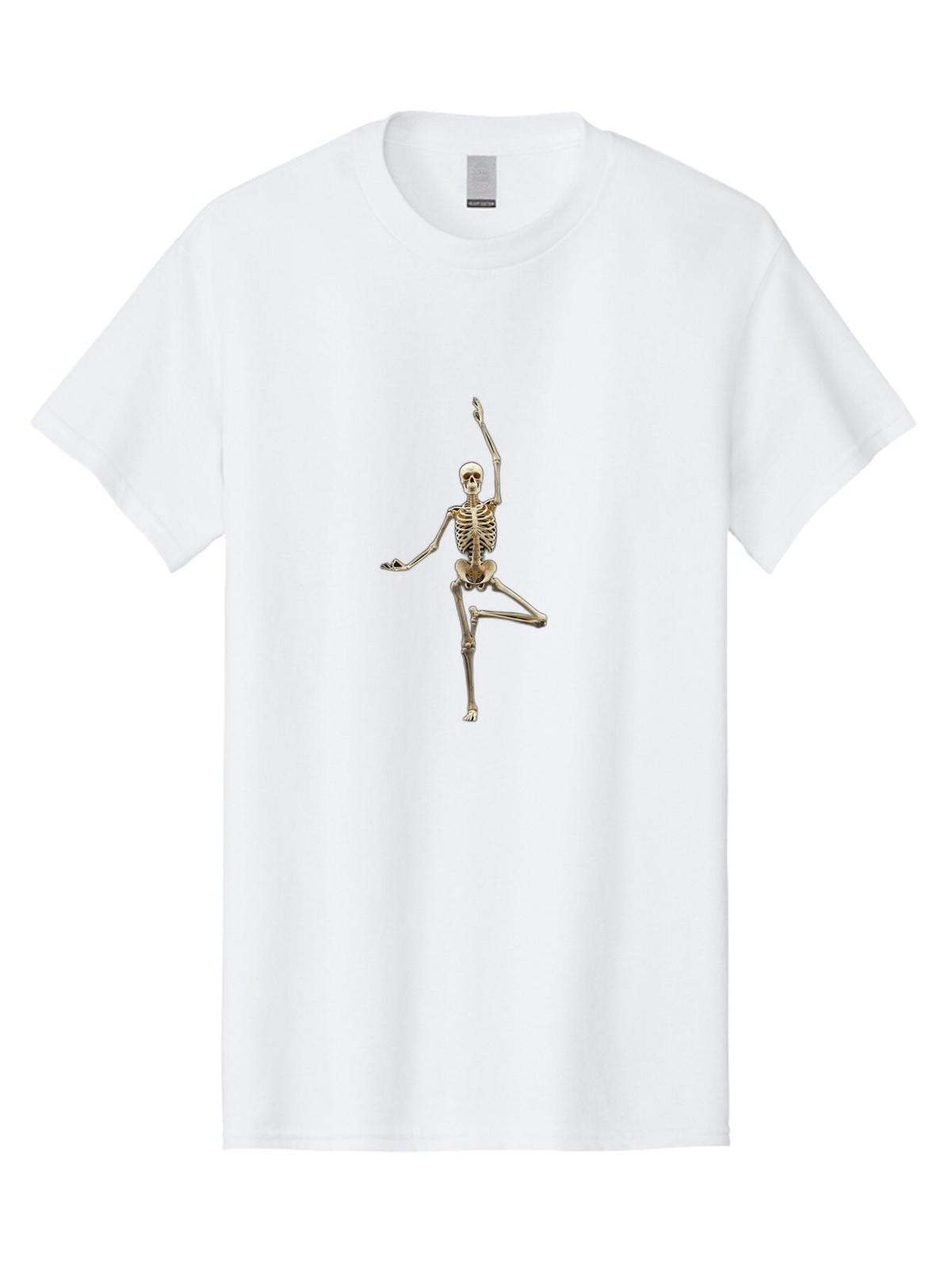 Skeleton-In-Dance-Pose Mens Graphic Tee, 100% Cotton, Casual Summer Wear S разноцветный