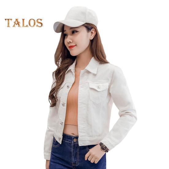 Winterjacke für Damen, lange Ärmel, Umlegekragen, Brusttaschen, Knopfverschluss, Mantel, kurze Ausführung, lässige Streetwear, Jeansmäntel