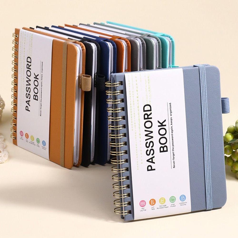 With Pen Holder Strap Note Book 112 Pages Password Recording Coil Book Durable Codebook