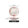 Set di Piatto Rotondo Rosso Ceramica Retrò Doppia Felicità - Piatto Basso, Piatto Piatto, Piatto per Hot Pot, Piatto per Carne, Piatto per Salsa e Piatto per Pesce per Tavola da Ristorante.