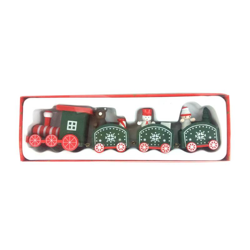 Christmas Wooden Train Merry Christmas Decorations for Home Tree Ornament Navidad Noel Kids Gift Happy New Year