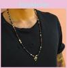 Ethnic Style Geometric Glass Bead Necklace With Leather And Alloy For Men And Women