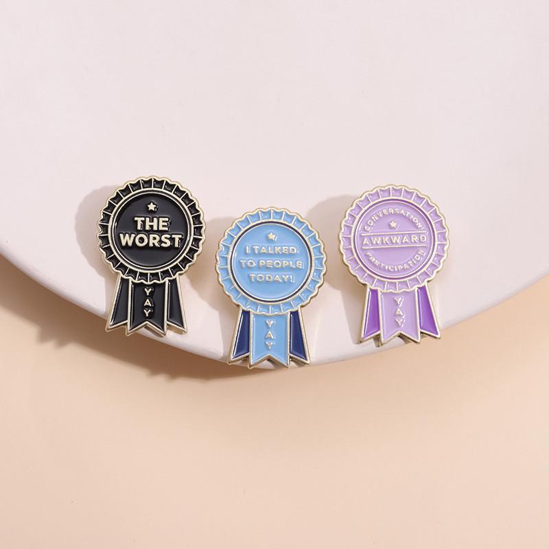 Playful Letter Colorful Pins Metal Brooches Unique Inspirational Accessories For Stylish Men And Women Fashion Statement