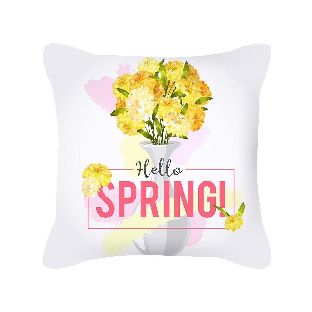 New Thanksgiving Throw Pillow Cover Yellow Letter Sunflower Office Cushion Sofa Pillow Cover