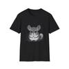 Chinchilla Cute Heart Kawaii Illustrated Black Tee Graphic T-Shirt
