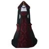 New women's long medieval dress retro hooded long-sleeved long dress stage performance clothes