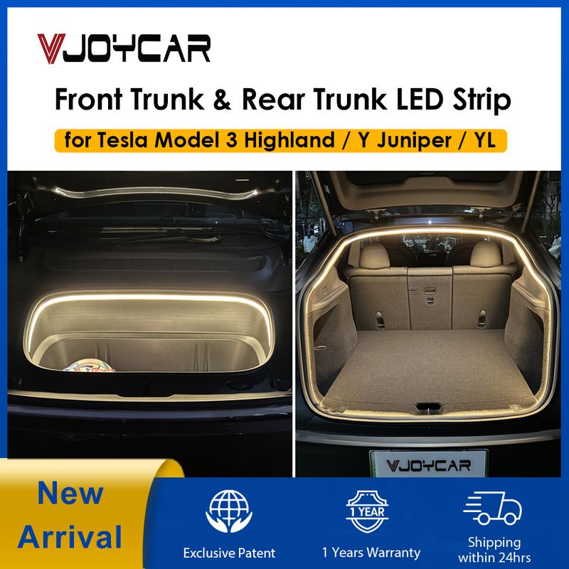 VJOYCAR New Model Y Juniper YL New 3 Highland Rear Front Rear Trunk Waterproof LED Strip Atmosphere Brighten Light Plug & Play New Y Juniper 2025 теплый белый