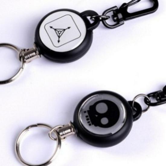 High Rebound Anti-theft Retractable Steel Keychain with Easy Pull Key Fob