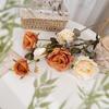 Add a Touch of Elegance with 3 Head Dry Burnt Rose Artificial Flower