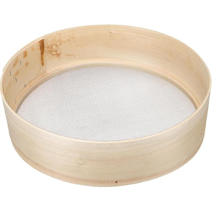 Amosfun Household Flour Sifter Wooden Mesh Flour Strainer 60 Mesh Round Sifter for Baking Cake Bread, 11 Inch Diamater
