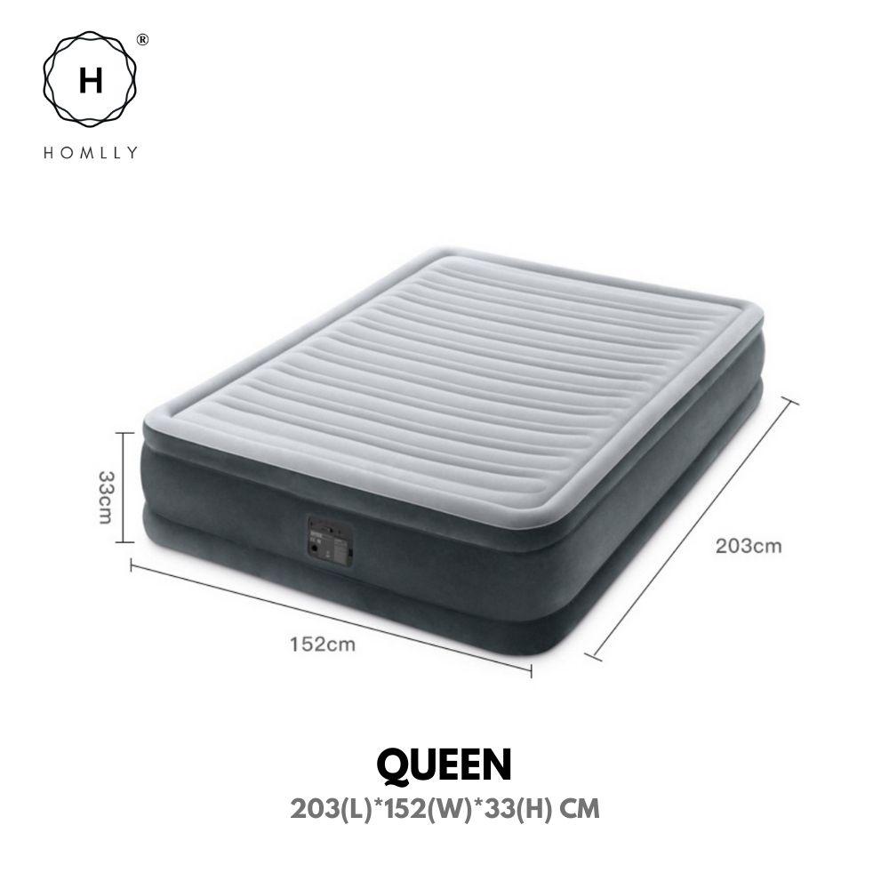 Homlly INTEX Dura-Beam Deluxe Air Inflated Mattress with Auto Built-In Electric Pump inflatable air mattress with pump