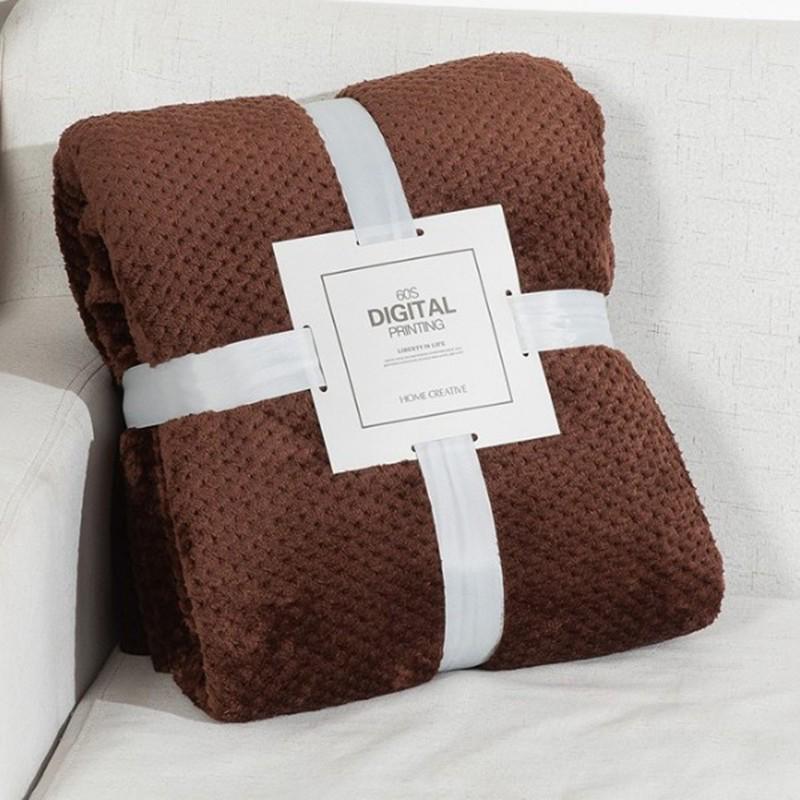 Pineapple Plaid Winter Flannel Blanket - Thick Coral Fleece Throw for Office, Air Conditioning, and Plush Nap Comfort