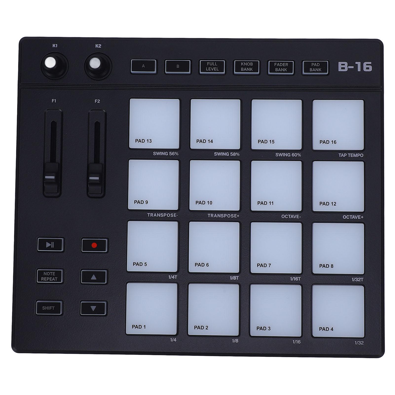 16 Drum Pads Black